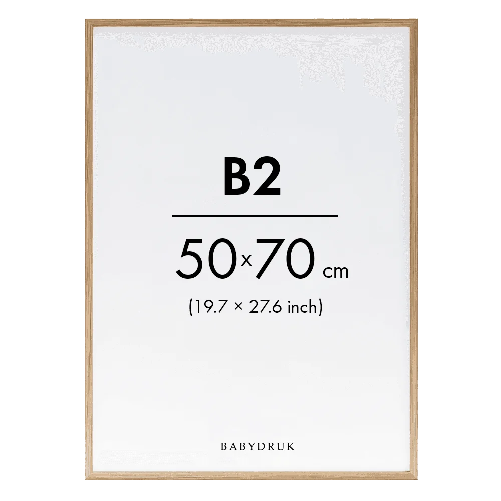 Birth poster frame oak b2