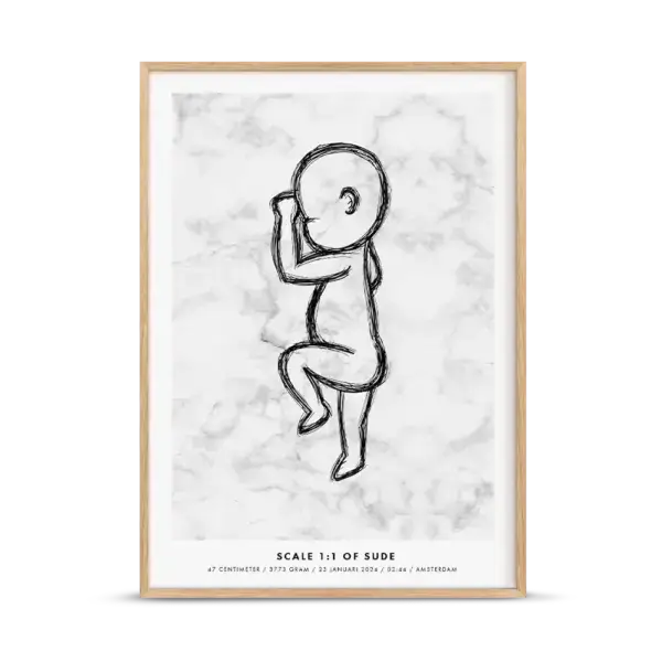 Birth poster marble